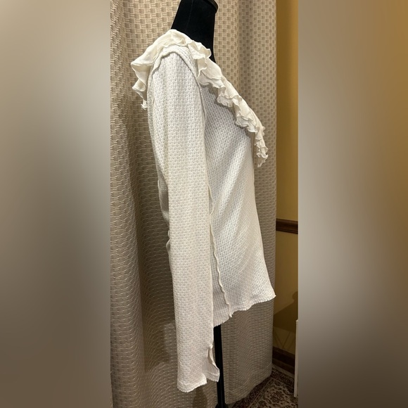 Free People Bennet Elegant White Ruffled Women's Top - Picture 6 of 7